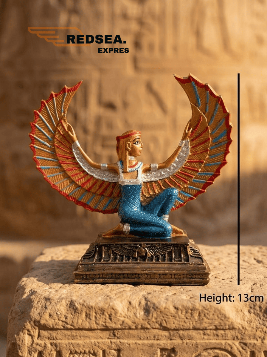 Winged Kneeling Goddess Statue – Isis | Egyptian Faience