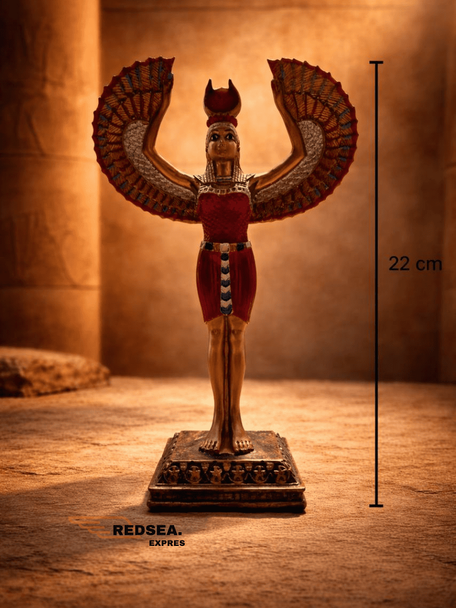 Winged Kneeling Goddess Statue – Isis | Egyptian Faience