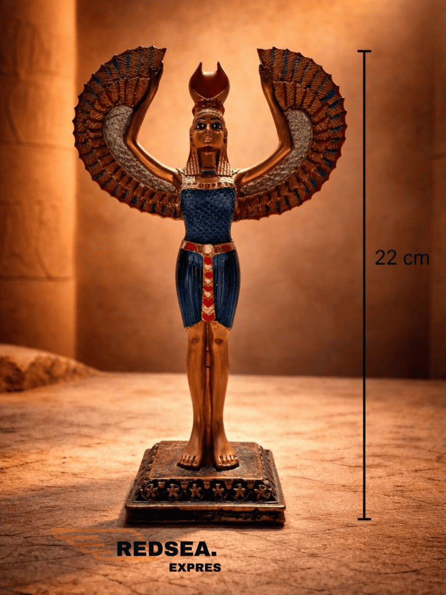 Winged Kneeling Goddess Statue – Isis | Egyptian Faience