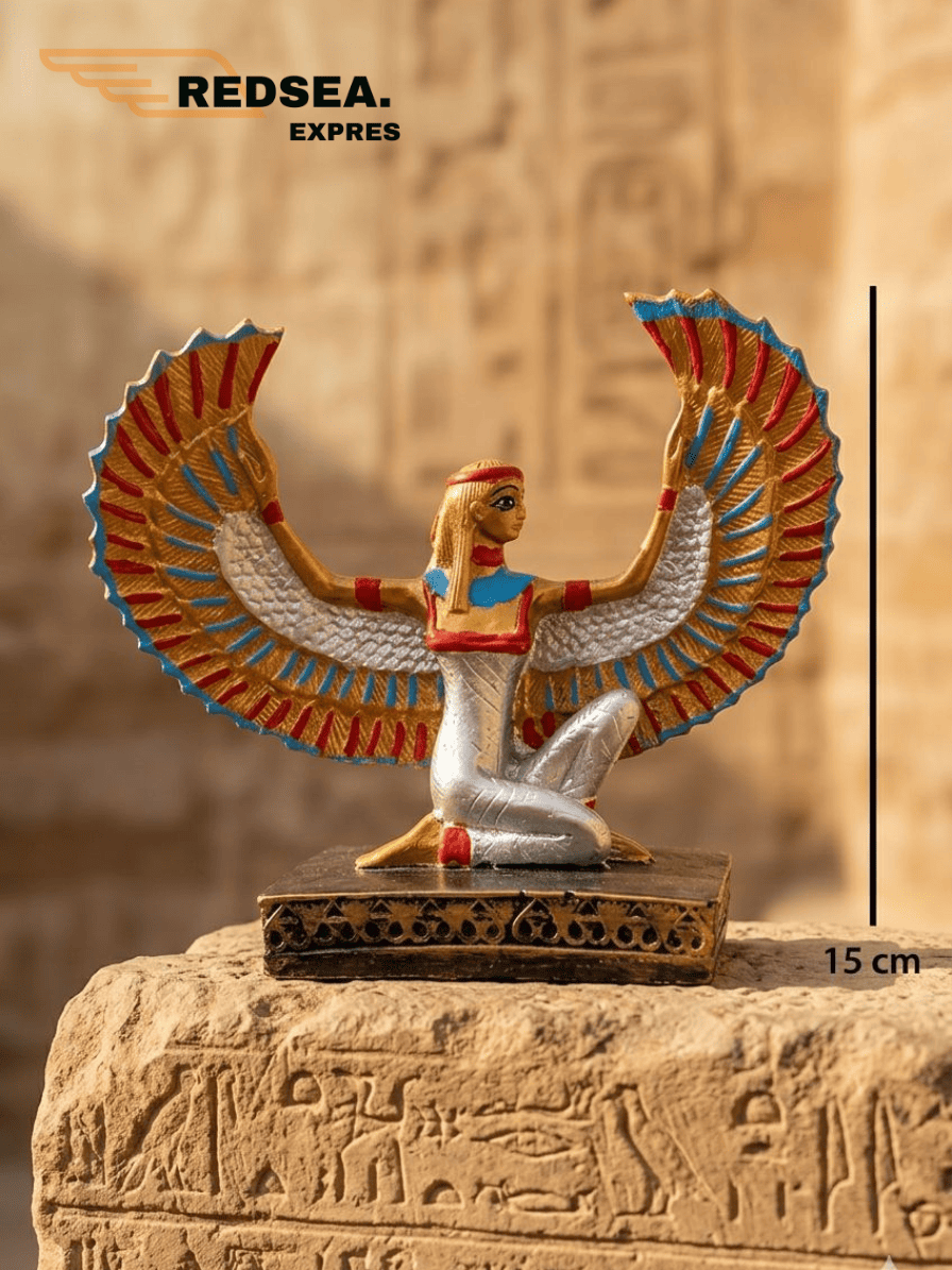 Winged Kneeling Goddess Statue – Isis | Egyptian Faience